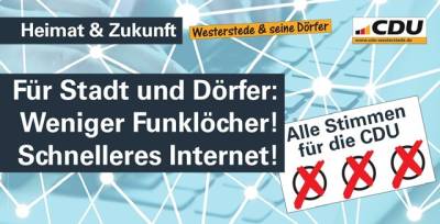 F�r Stadt und D�rfer:
Weniger Funkl�cher!
Schnelleres Internet!
